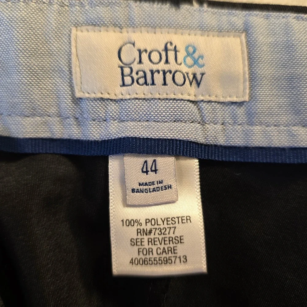 Croft & Barrow Mens Black Quick Dry Flat Front Shorts Size 44 NWT